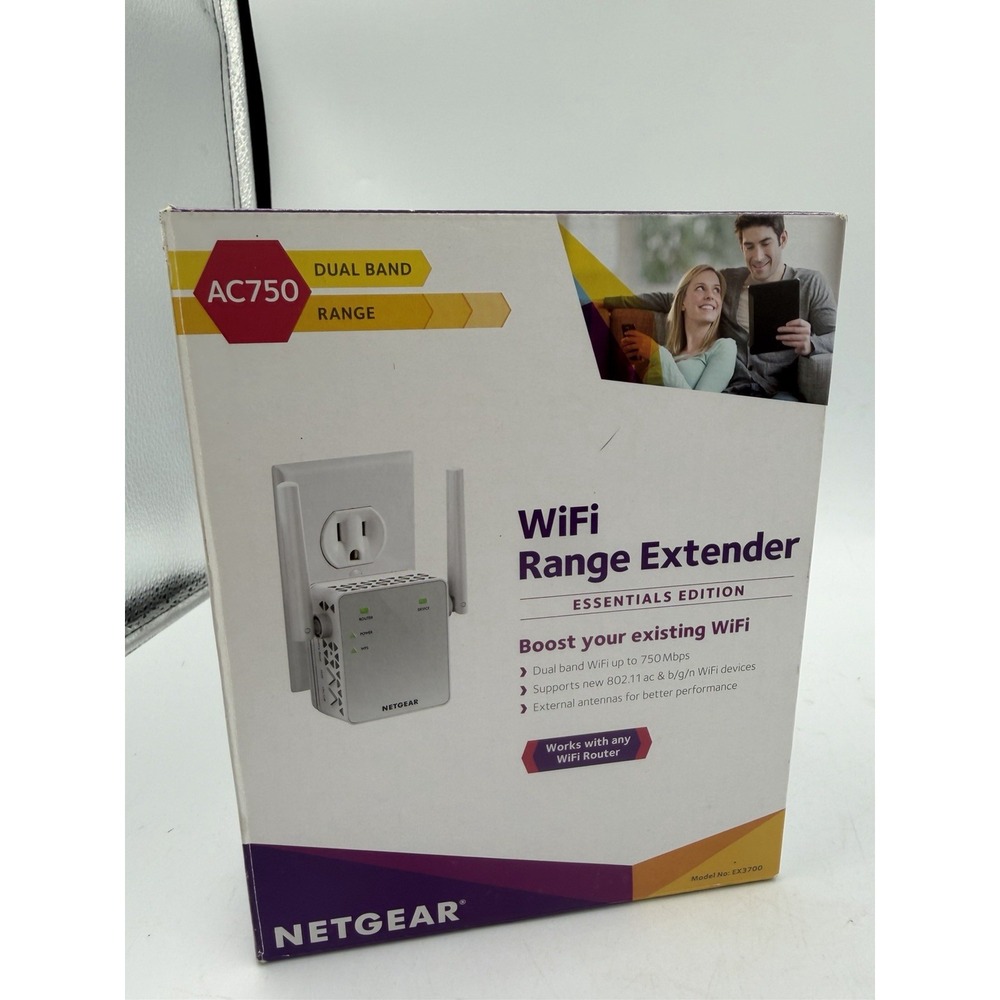 NETGEAR EX3700 AC750 Wireless Dual-Band Range Extender Wi-Fi Open-Box